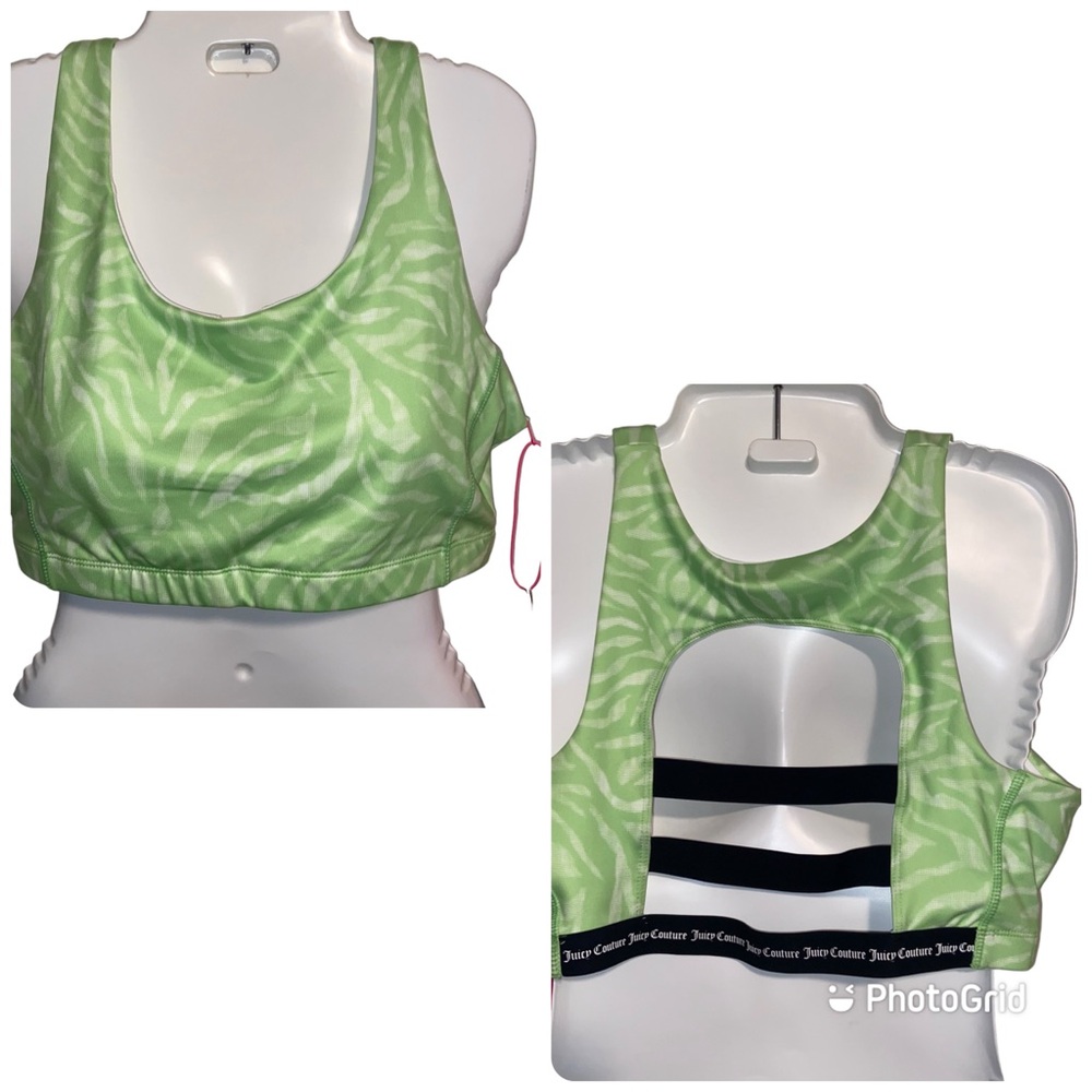 Juicy Couture Sports Bra Womens XL Logo Y2K 90s Strappy Vintage NOS New Gym
